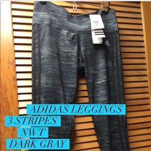 Black and Gray Adidas Leggings size M